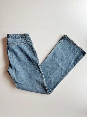 Vintage GAP Y2K Medium Vintage Wash Tab Front Flare Flared Jeans, Size 8